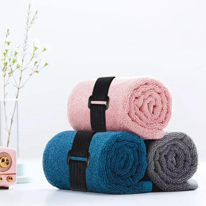 1 PC Self-adhesive Hook Ring Belt, Reusable Nylon Cable Clips, Adjustable Fastening Belt with Snaps, 25 Plastic Clips Included