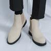 Fashion Brand Business Commuting Casual Leather Boots High-quality Rubber Sole Wear-resistant Chelsea Boots Men's High Top Leather Boots