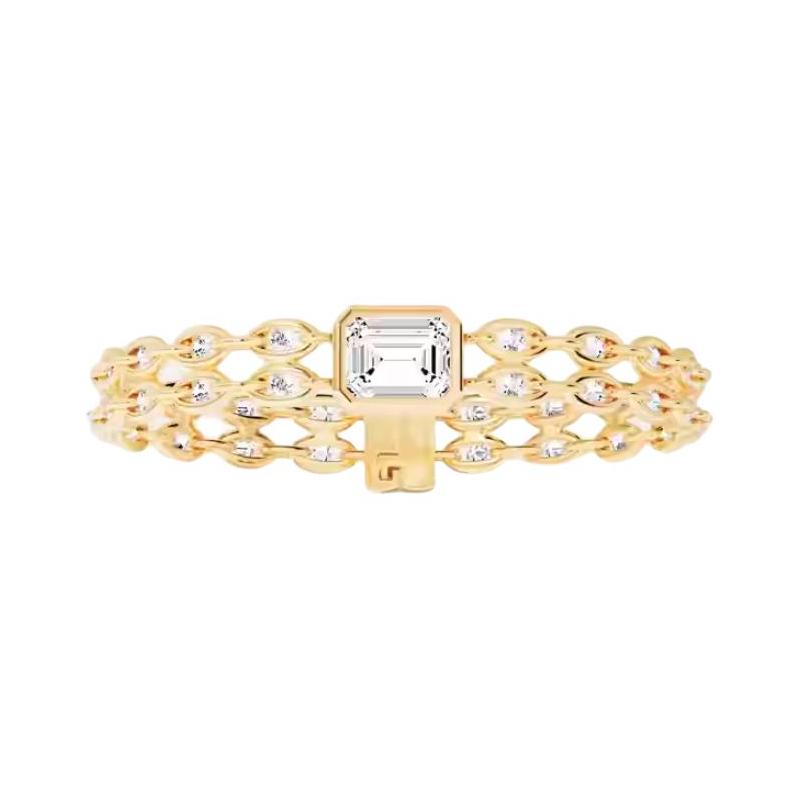 APM Monaco Light luxury and simple design, alloy plated with 18k gold, bracelet, women s model, golden yellow YB5481OX