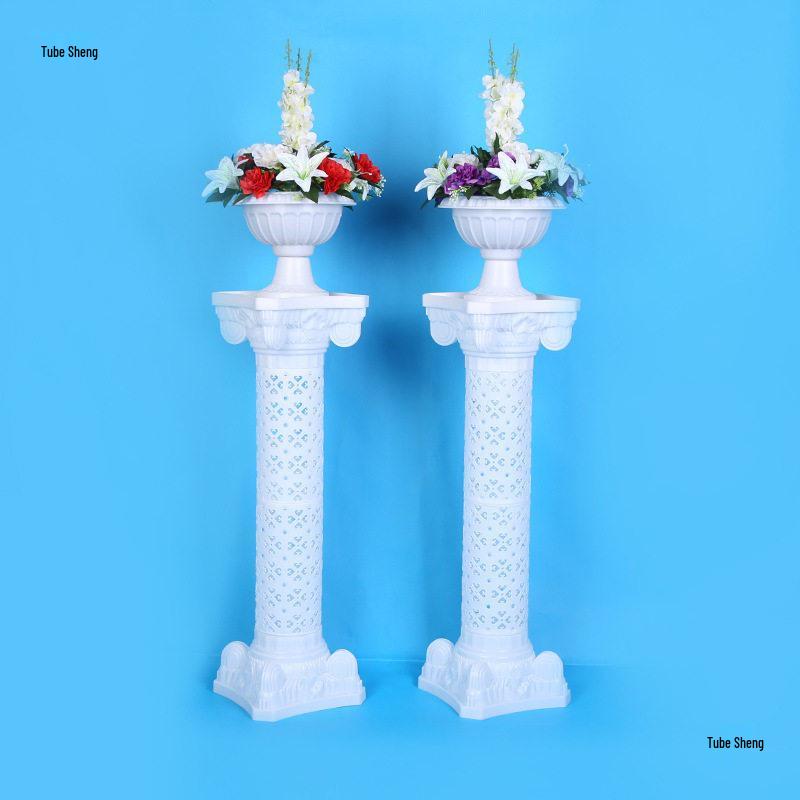 98cm High Plastic Roman Column Wedding Aisle Flower Basket Props