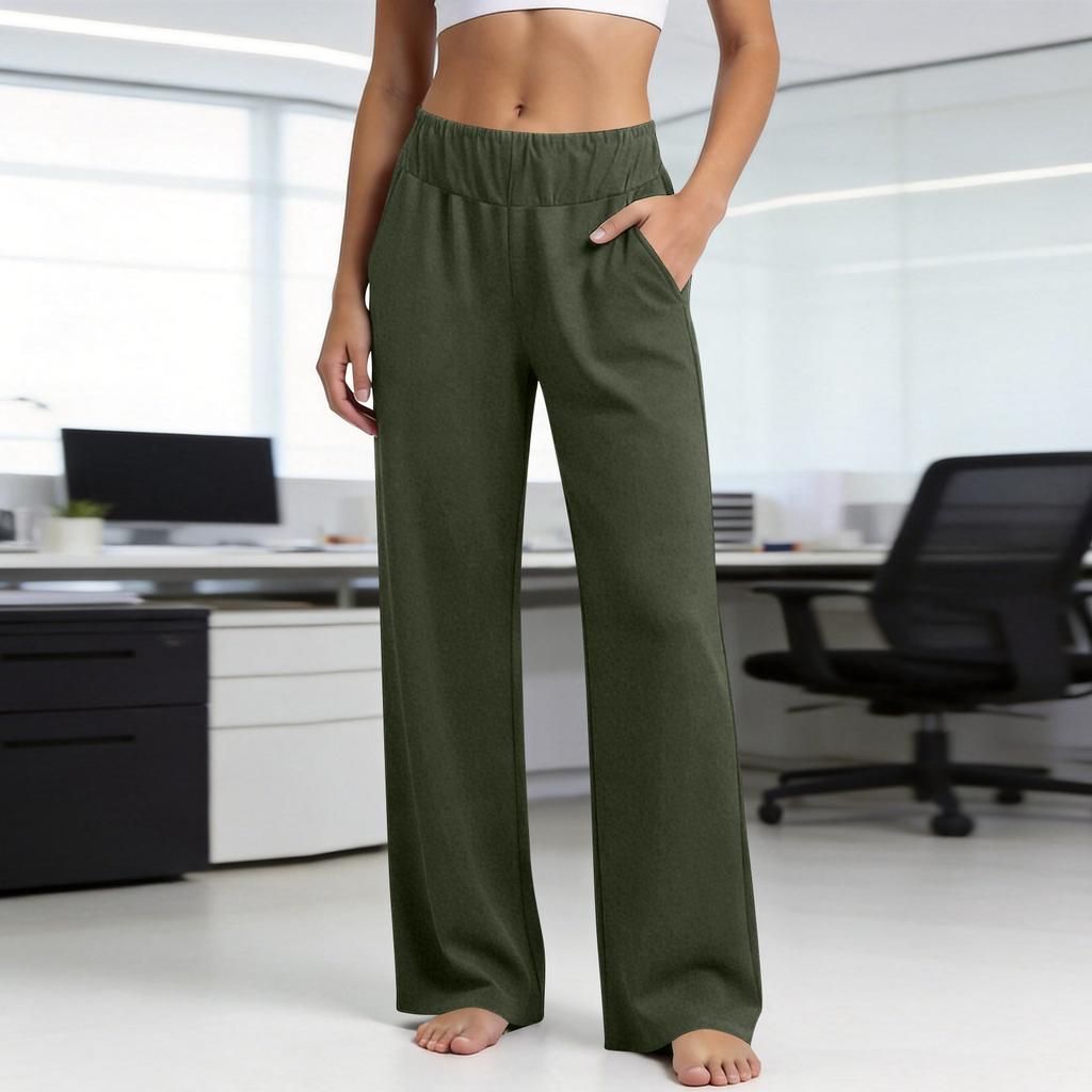 Pantaloni da Lavoro Elasticizzati Traspiranti da Donna con Tasche Pantaloni Casual Slim Fit per