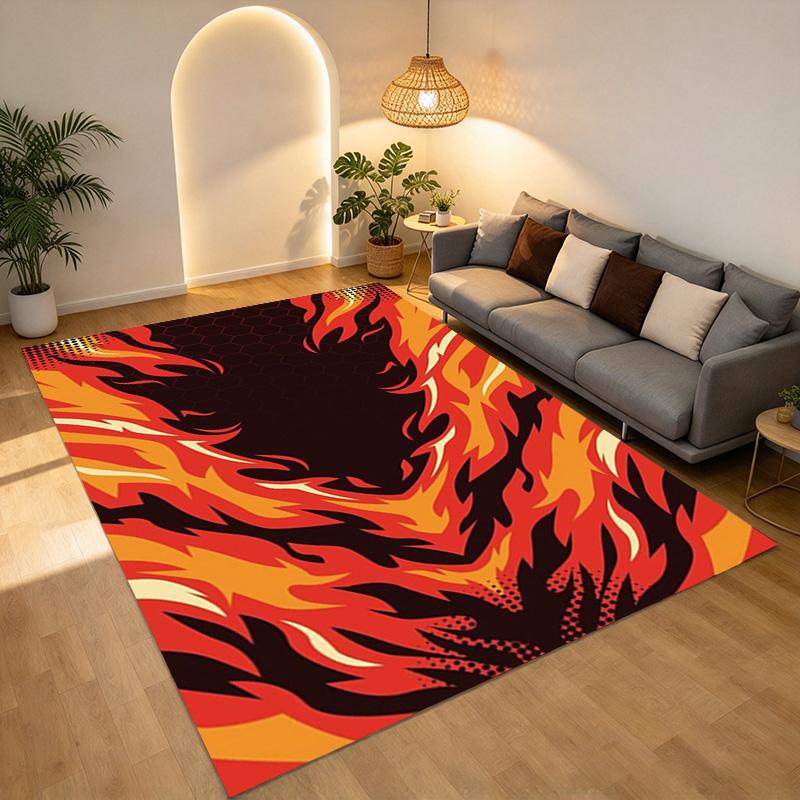 Flame Art Living Room Nonslip Area Rug Soft Carpet For Bedroom Game Playroom Sofa Office Home Decor Doormat Christmas Gift C9301307