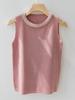 Korea Strickwesten Damen Top Einfarbig Tanktop Blusas Mujer De Moda Sommer Neue Mode Ärmellos Perlenbesatz Lässig Dünne Tops