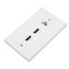 2 Port 4K HD Multimedia Interface Ethernet Wall Plate Soldering Free 1 Port Cat6 Keystone Wall Plate for HDTV Projector