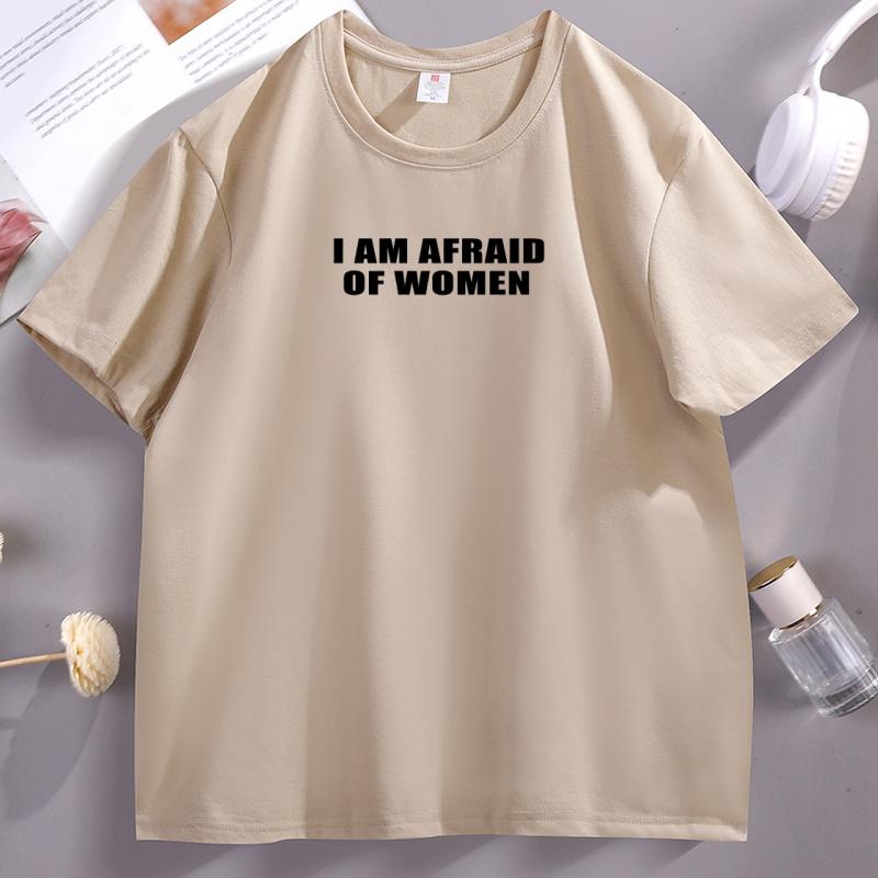 Ich habe Angst vor Frauen T-Shirts Lässig Baumwolle Kurzarm Rundhalsausschnitt T-Shirt Unisex Ehemann T-Shirt Weich Atmungsaktiv Lässige Kleidung Oberteile