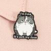 Broche Épingle Visage de Chat de Dessin Animé Avec Design Hilare « Ça Va, C'est Juste Mon Visage » Épingle Émaillée Pour Accessoire de Mode Cadeau