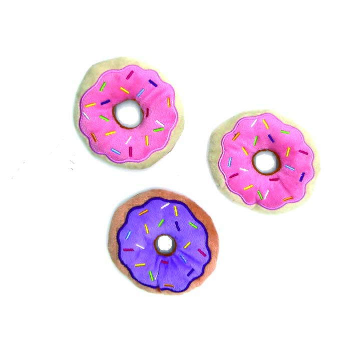 Factory  Luxury Cartoon Cute Donut-Shaped Pet Squeaker Chew Toy Velvet Material for Dogs Playing