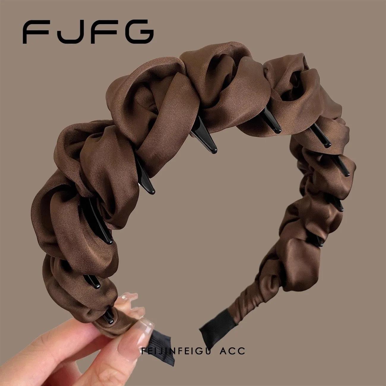 

Pleated wavy headband women s 2026 new non-slip toothed high-end high cranial top artifact hairpin premium headband hair accessories