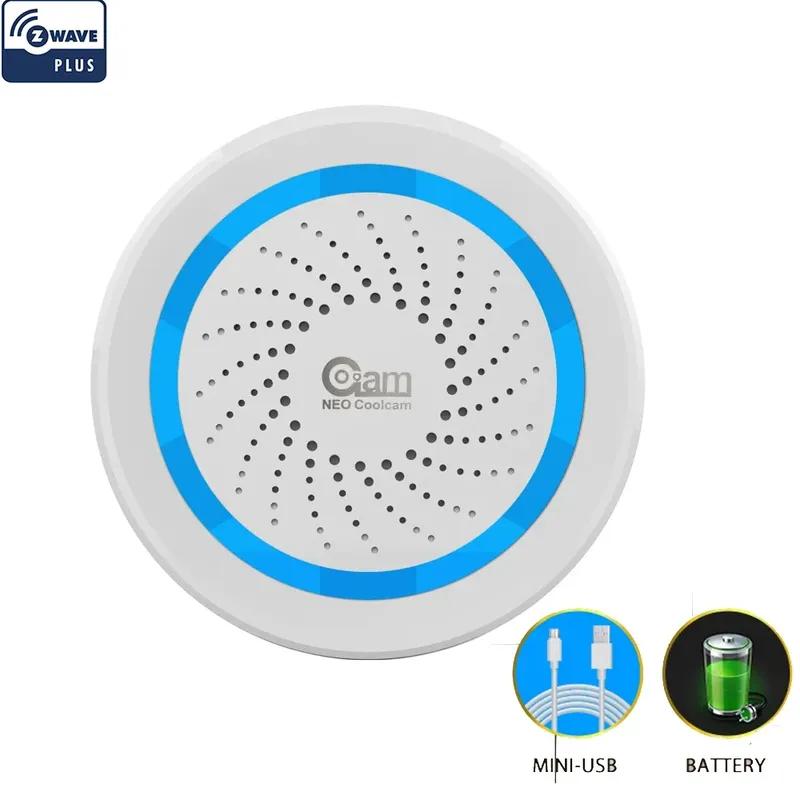 Z-wave Plus Wireless Home Automation Battery-Powered Also Can Be Charged With USB Siren Alarm Sensor