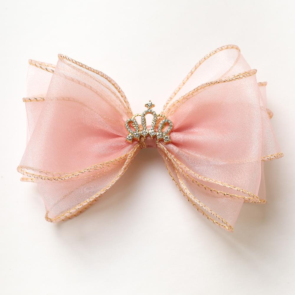 Girls' Princess Crown Bow Hair Clip - Korean Style Fairy Holiday Accessory