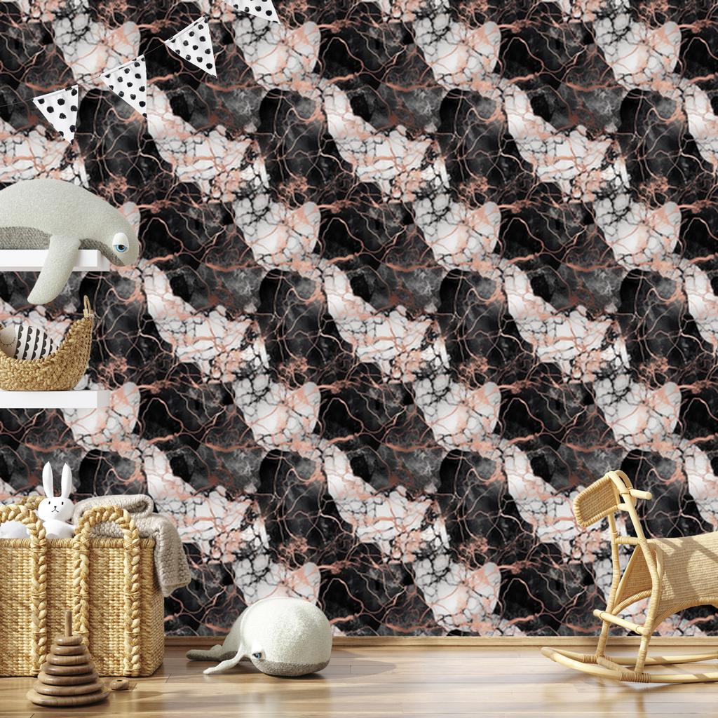 Graphite and Burgundy Marble Wallpaper for Living Room and Bedroom 50x1000