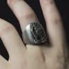 Verstellbarer Offener Ring Herren Damen Vintage Retro Sterling Geometrisches Drei Affen Design Statement Schmuck