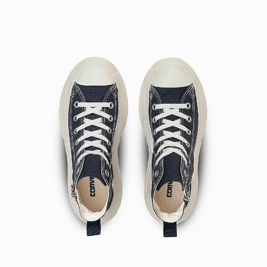 Lightweight Platform Zip-up All Star Cityhike Z Hi Sneakers In Dark Navy, Size 22.5 Cm