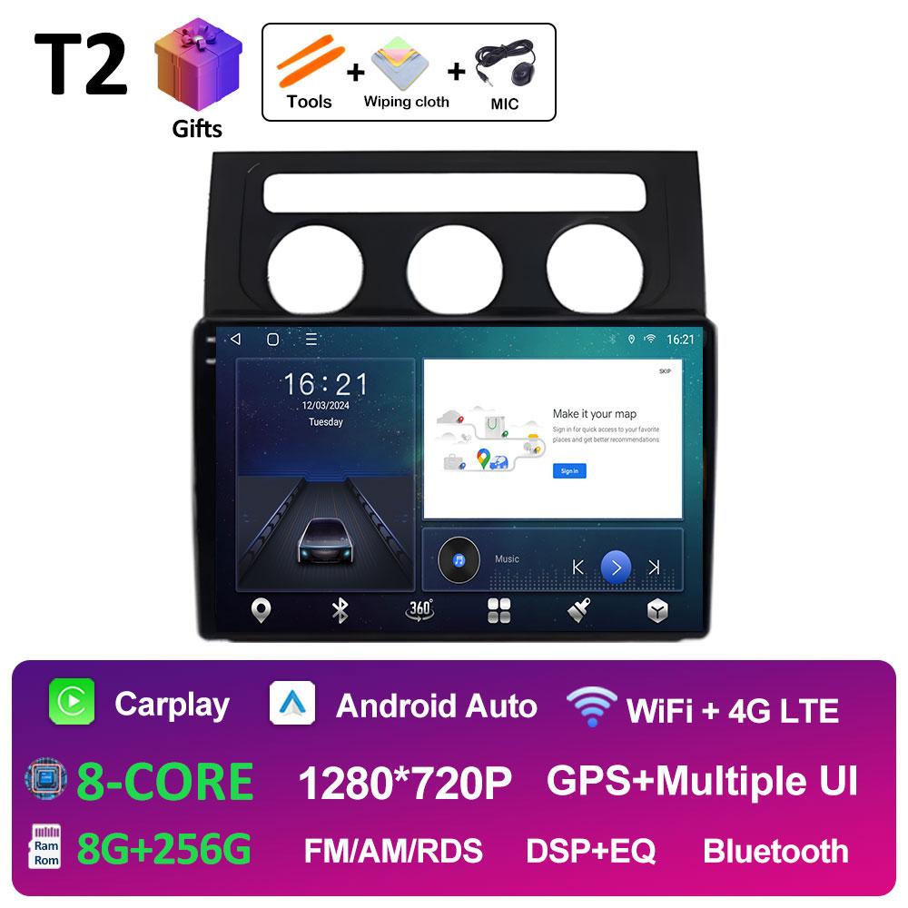 Navigation GPS Wireless Carplay For Volkswagen VW Touran 1 2003 2004 2005 - 2010 Autoradio Cooling Fan DSP Stereo Accessories BT