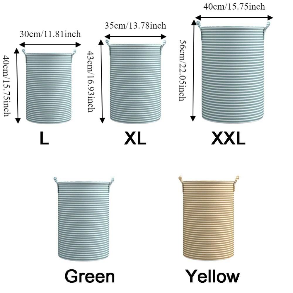 Folding Striped Laundry Basket Large Capacity Sundries Storage Basket Toys Organizers  Bathroom