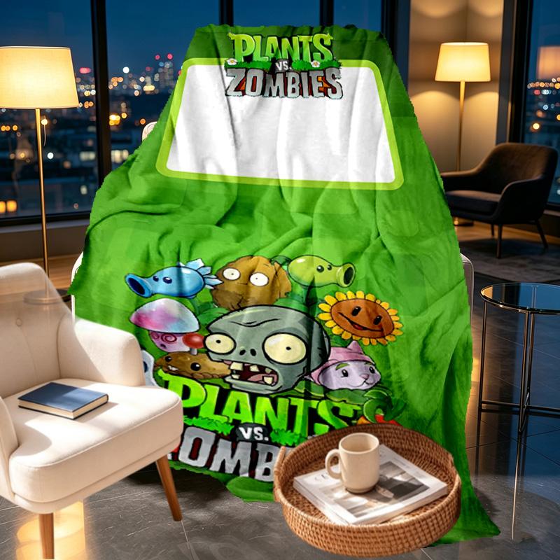 Plants vs. Zombies Print Blanket - Soft & Comfortable, for Bedroom, Travel, Sofa, Home Decoration - Birthday Christmas Gift for Friend