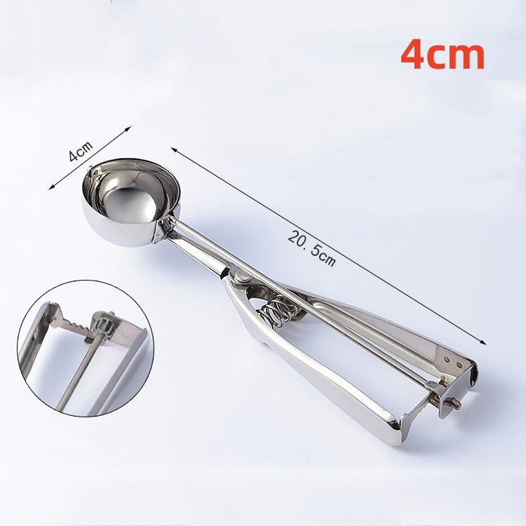 Stainless Steel Ice Cream Scoop Spring Handle Mash Potato Watermelon Ball Scoop Ice Cream Mold Home Kitchen Accessories Gadgets