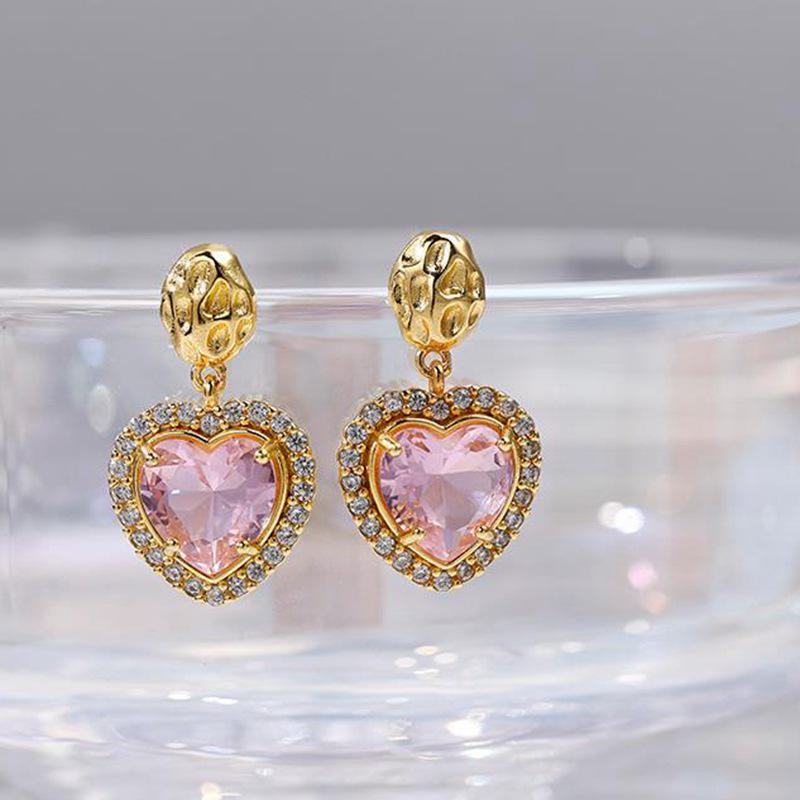 

Мечтательные розовые хрустальные серьги: Милый и элегантный корейский дизайн с иглой из серебра S925.