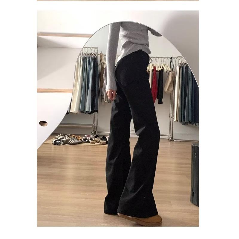 

Women s 2025 White High Waist Stretch Flare Jeans - Slimming Bell Bottoms for Year-Round Wear Small чёрный