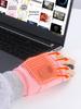 2 Pcs USB Graphite Quick Heating Gloves Game Office Outdoor Half Finger Smart Temperature Control Long Battery Life Warming Hand Warmer