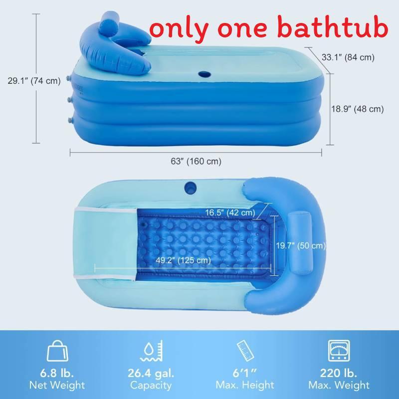 Nafukovací vana pro dospělé Skládací PVC vanová vana s bublinkami Pro domácí použití