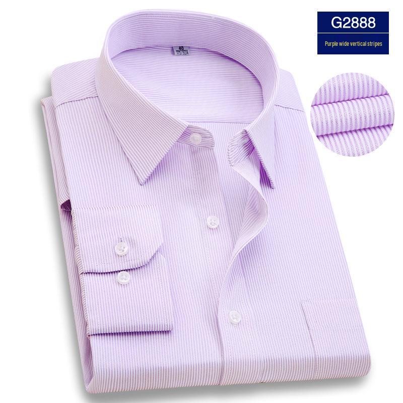 Herre Profesjonell Langermet Hvit Businessskjorte med Brodert Logo, Rynkefri.