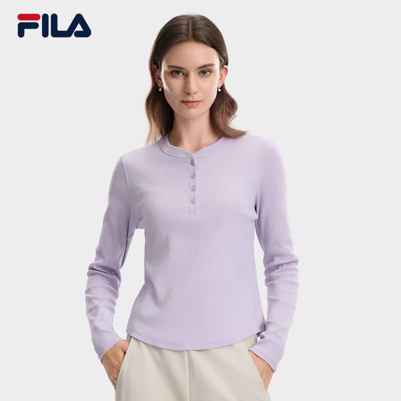 Fila Women's Slim Fit Long Sleeve Henley Top