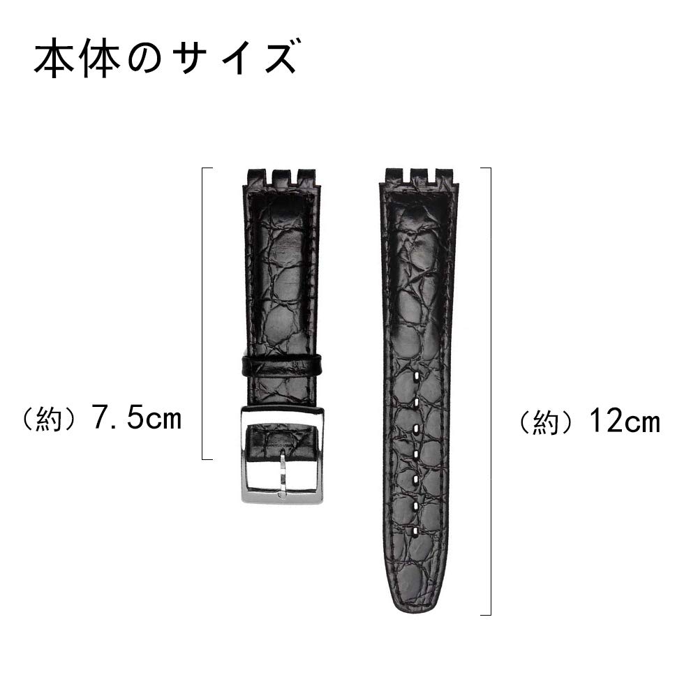 Часы Chocoman Swatch из натуральной кожи, водонепроницаемые, 3 пружинные шпильки и ремешок, ширина браслета 17 мм/19 мм, [Включает шпильки, инструмент для снятия, коробку]