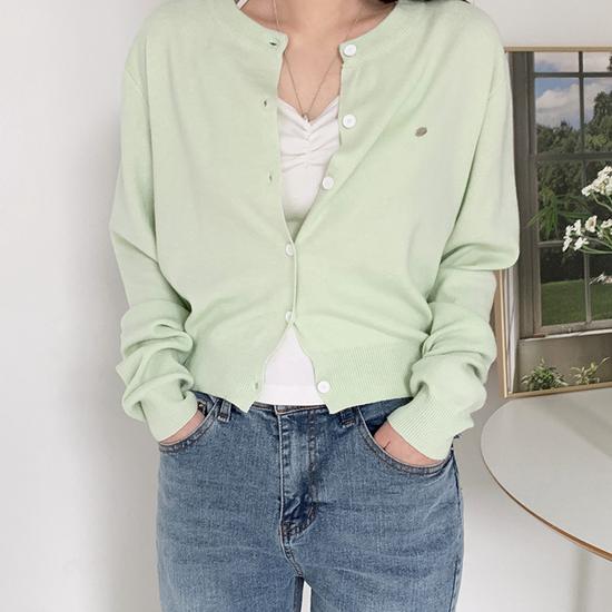 Like Silver Logo Pendant Round Knit Cardigan 7 Colors