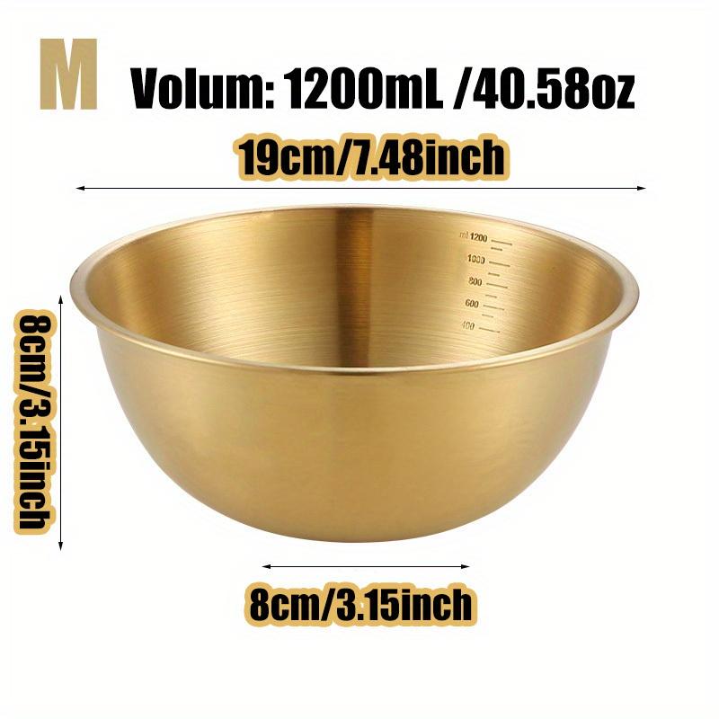 3pcs Stainless Steel Salad Bowls Set Oven Safe Durable Kitchen Mixing Bowls with Measurement Marks for Baking and Mixing