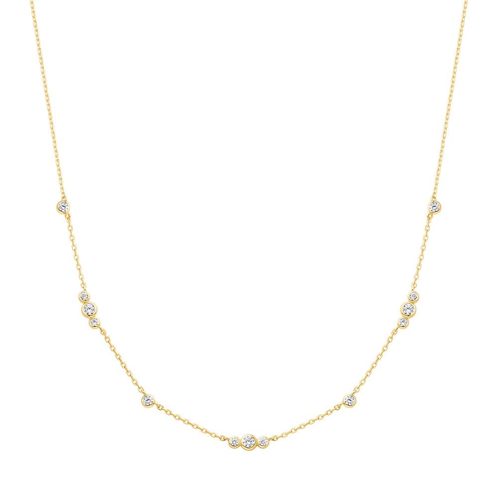 Ania Haie Gold Sparkling Bezel Cubic Station Necklace N065-04G