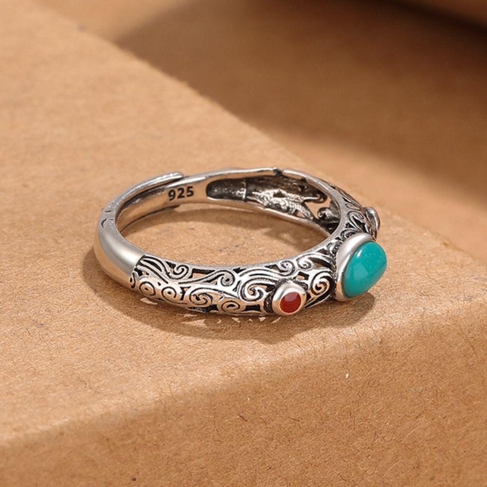Adjustable Opening Auspicious Clouds Ring Hollow Pattern Irregular Opening Ring Popular Jewelry