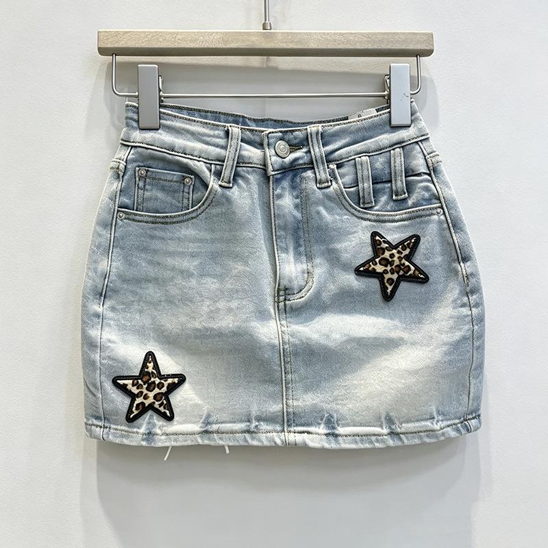 Summer new star elastic tight denim skirt women s thin hip skirt a-word denim skirt skirt skirt S синий