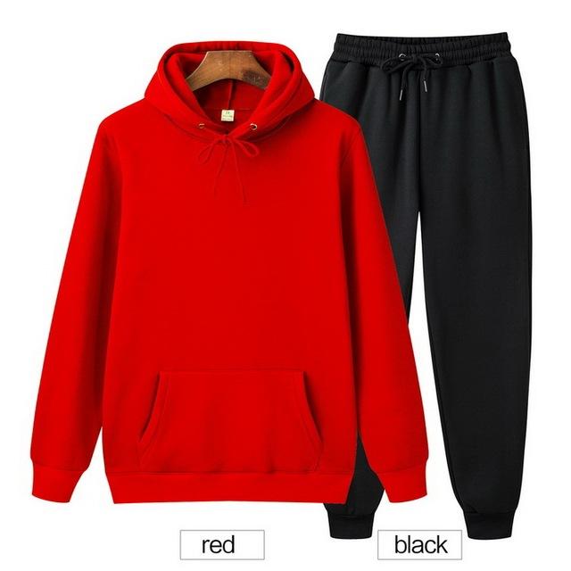 Einfarbiger Hoodie Zweiteiliges Set Kapuzenpullover Damen Hoodie Herbst Herren Hoodie + Hosen Sets