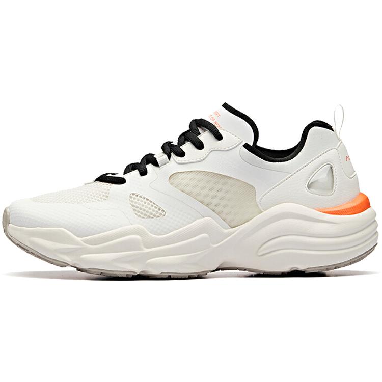 New Anta Life Collection Cushioned Slip Resistant Breathable Lightweight Low Top Casual Shoes Men's White Black Orange 91928880-2