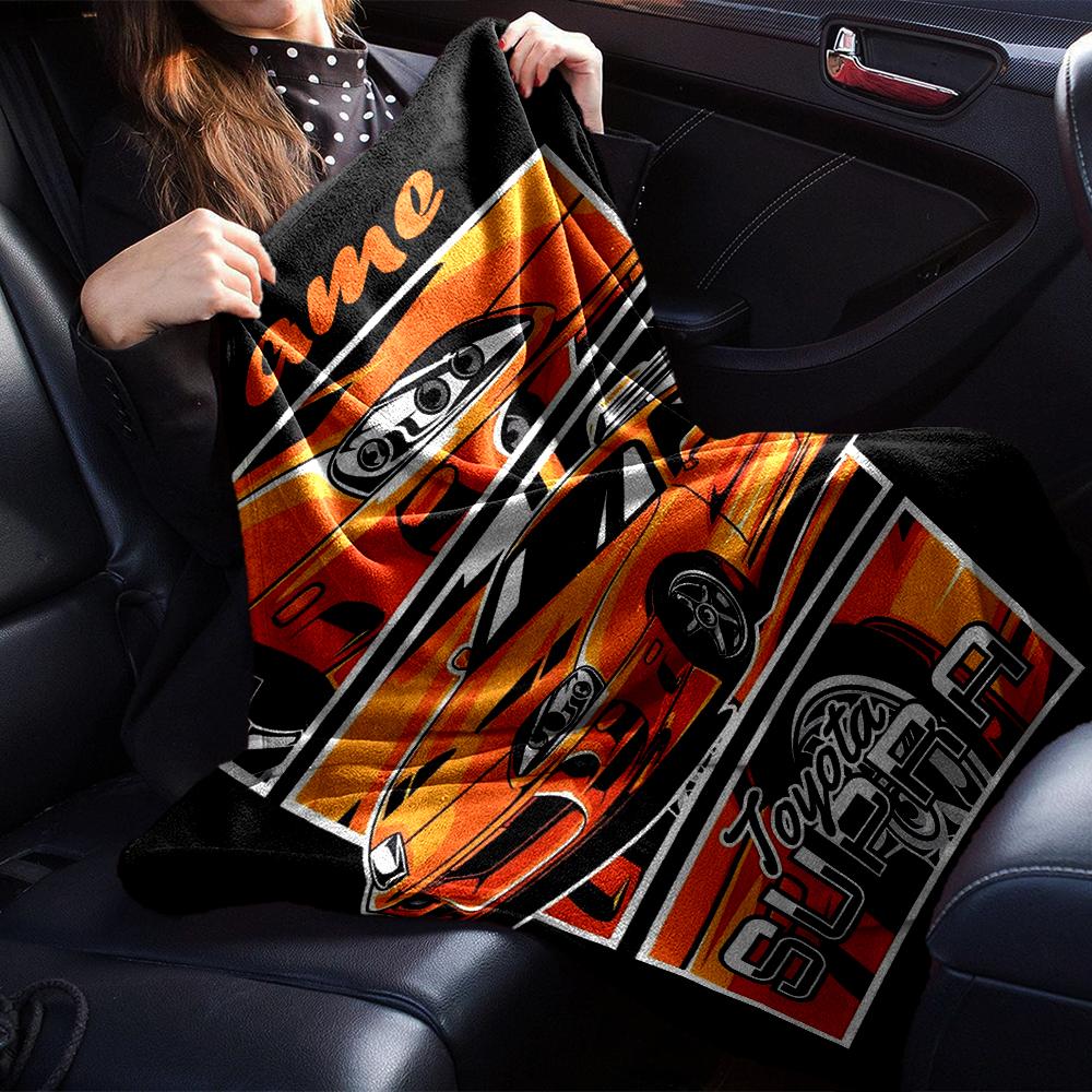Custom Name Racing Theme Printed Blanket - Perfect for Couch, Bed, Travel & Outdoor Use | Machine Washable, Cozy & Durable.