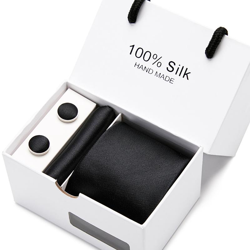 Men'S Tie Gift Box 5-Piece Set Tie Pocket Towel Scarf Cuff