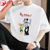 Russian Animation Nu Pogodi Fun Pattern Fashion Printed Tshirt Unisex Casual Streetwear Springsummer Cotton Unisexs Tshirt