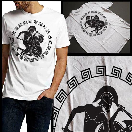 

Greek Mythology T-Shirt Greco Roman Spartan Gladiator With Sword Battle Warrior L