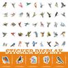 100PCS Ink painting Style Bird Aesthetic Stickers for Laptop Notebook Phone Water Bottle Waterproof Decal Room Decorating