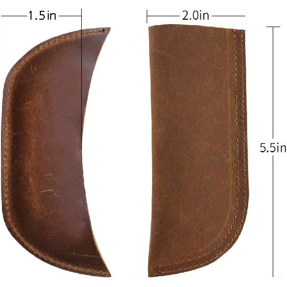 Handmade Leather Cast Iron Pot Handle Cover, Assist Pan Holder, Double Layered Heat Resistant Potholder for Cast Iron Skillets
