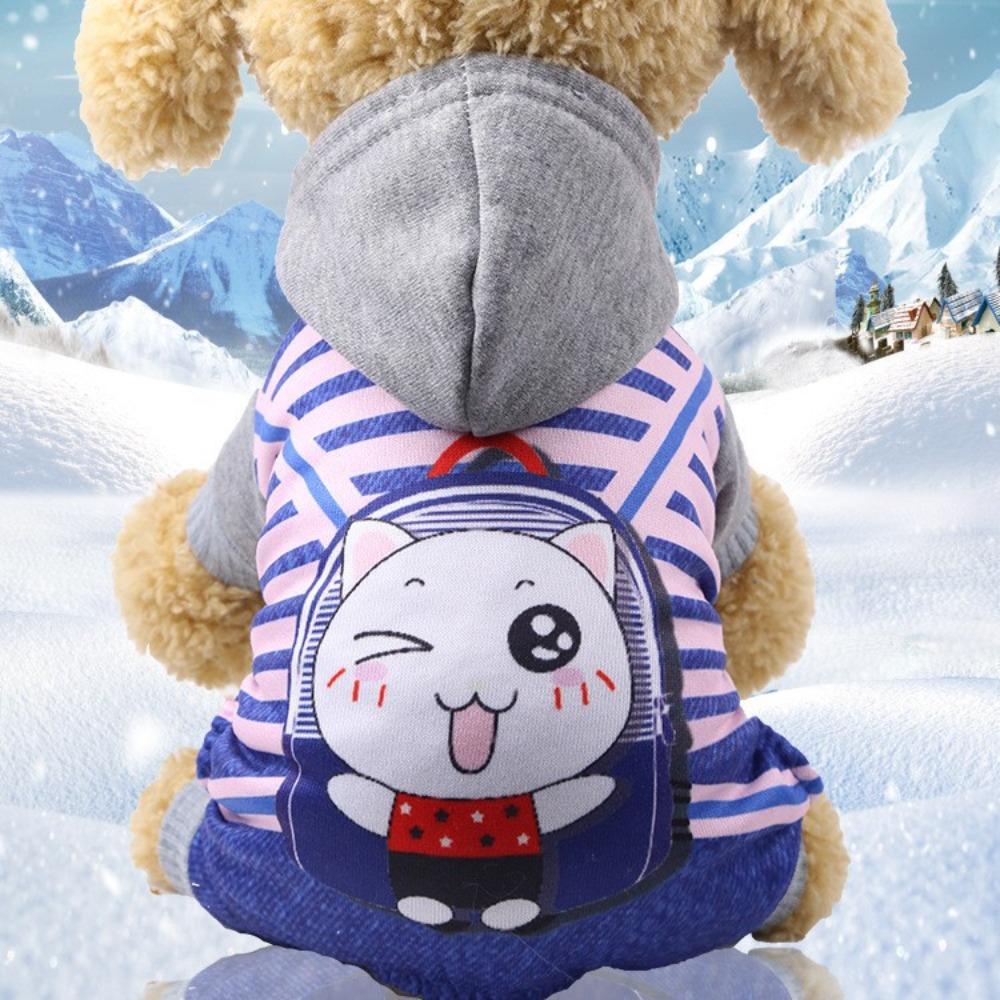 Pet dog four-legged button-up dog cat clothes pet supplies autumn and winter fleece sweater