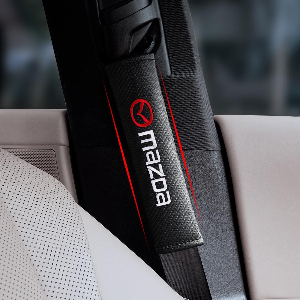 Car Seat Belt Cover Car Carbon Fiber Seat Belt Shoulder Pads Shoulder Protection For Mazda 2 3 6 7 Axela CX-5 CX-3 CX-8 Demio MS