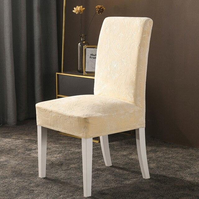 1/2/4/6 Pcs Velvet Extensible Dining Chair Cover Spandex Slipcover Case For Kitchen Dining Room Chair Covers Elastic Stretch