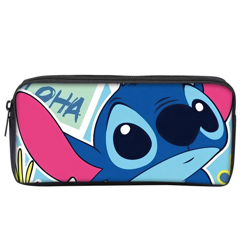 Anime Peripheral Stitch Stitch Pencil Bag Single Layer Pencil Bag Student Children'S Stationery Bag Cartoon Printing Pencil Bag