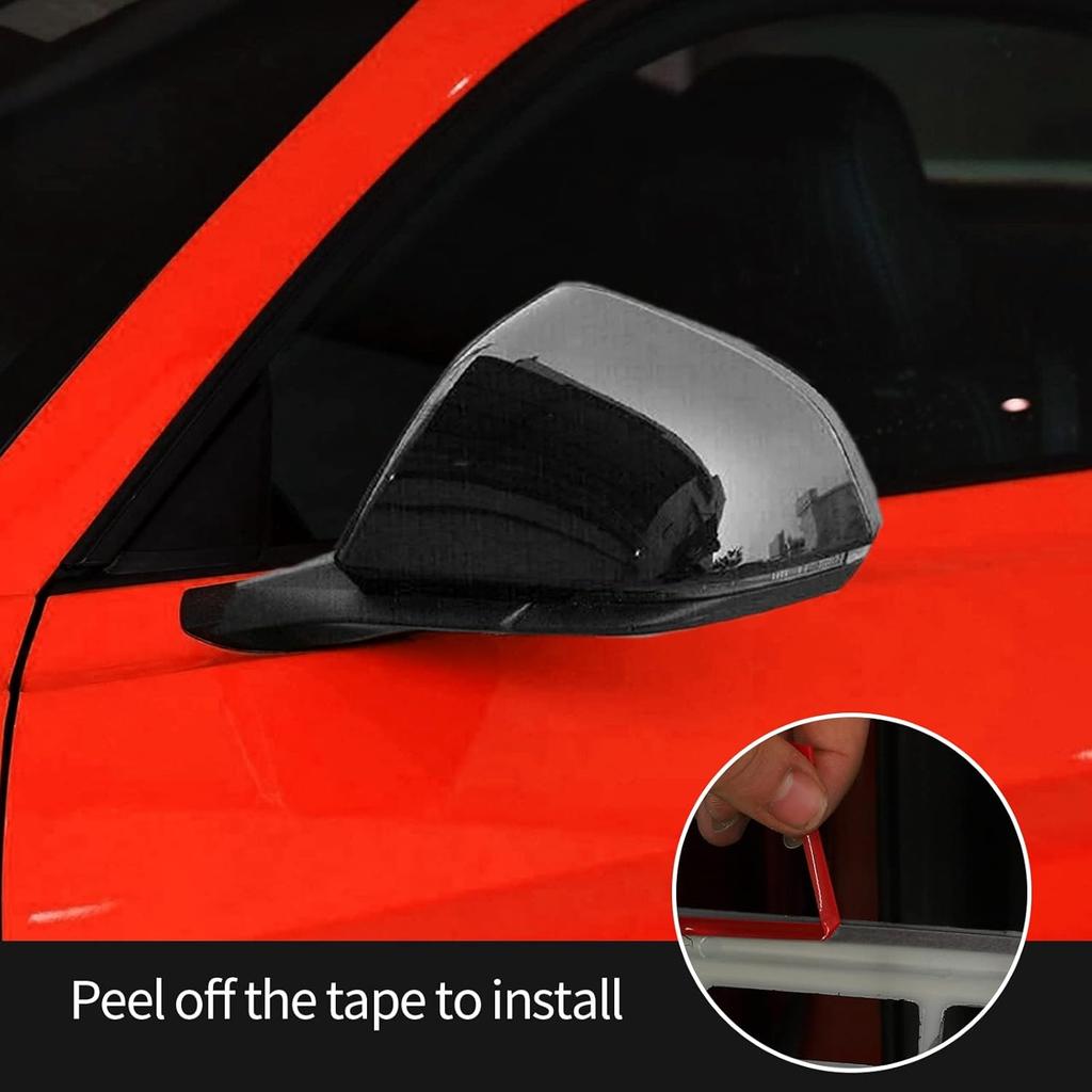 Hoolcar Side View Mirror Cover Decals ABS Rearview Mirrors Trim Exterior Accessories for 2015-2022 Ford Mustang, Black, 2PCs