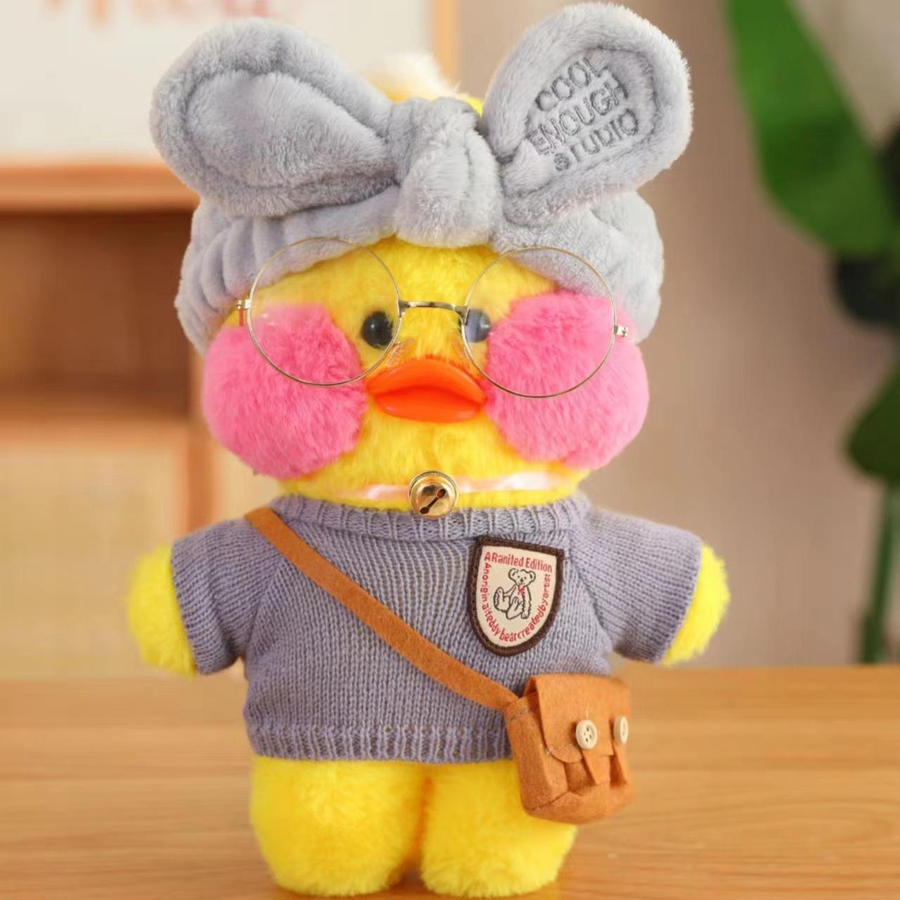 

Плюшевая игрушка-утка с гиалуроновой кислотой, кукла, маленькая кукла-желтая утка, которую можно переодевать, давай, кукла-утка 30cm