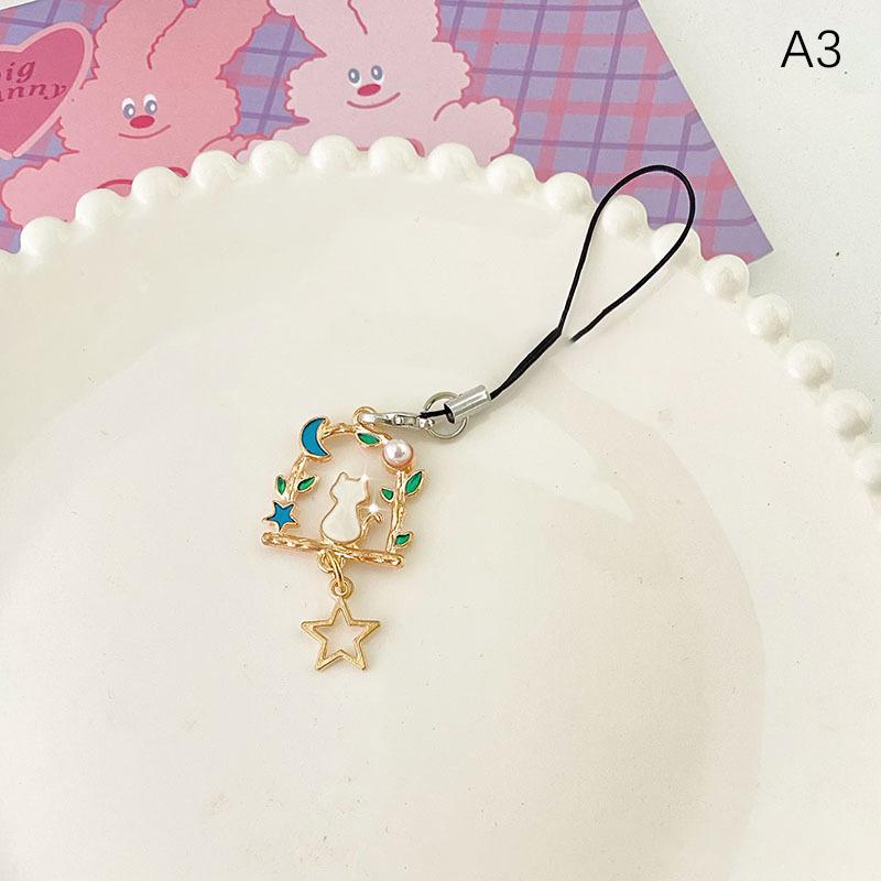 Cute Flower Phone Rope Keychain Pendant Phone Case Strap Women Girls Telephone Jewelry Anti-Lost Lanyard Hanging Cord Keychain
