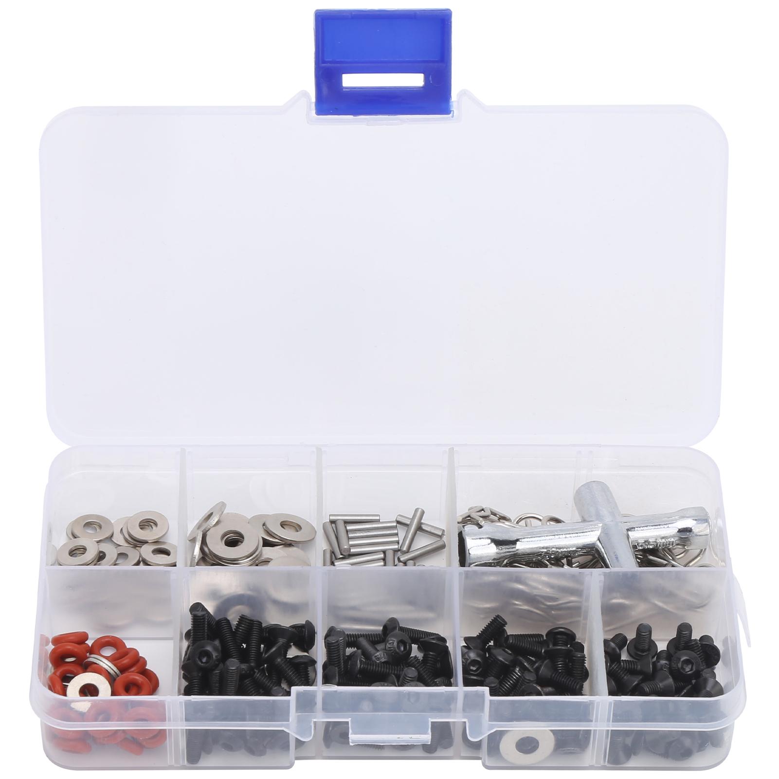 

270Pcs RC Metal Screw Accessory Replacement Kit Fit for 1/8 1/10 Remote Control Car