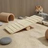 Hamster Balance Board Toy Climbing Ladder Made of Wood with Sturdy Center Bar for Gentle